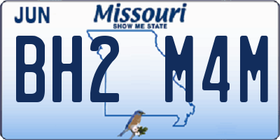 MO license plate BH2M4M