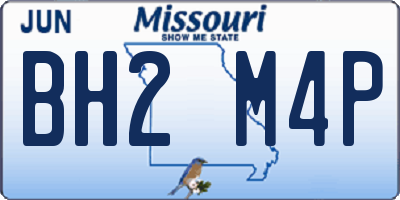 MO license plate BH2M4P