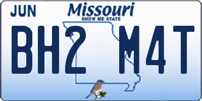 MO license plate BH2M4T