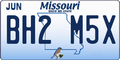 MO license plate BH2M5X