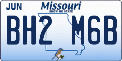 MO license plate BH2M6B