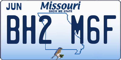MO license plate BH2M6F