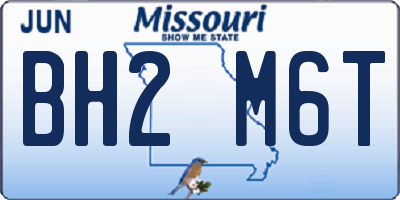 MO license plate BH2M6T
