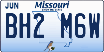 MO license plate BH2M6W