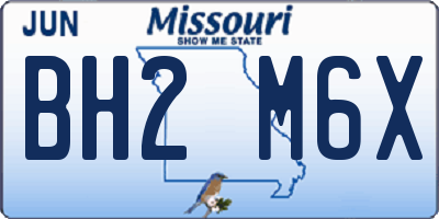 MO license plate BH2M6X