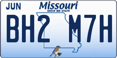 MO license plate BH2M7H