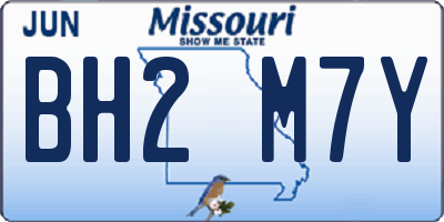 MO license plate BH2M7Y