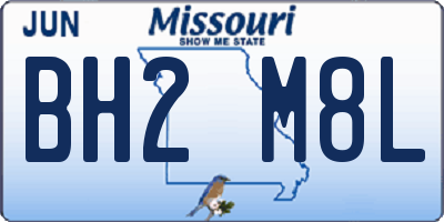 MO license plate BH2M8L