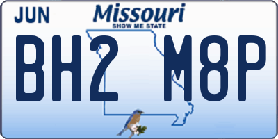 MO license plate BH2M8P