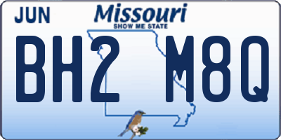 MO license plate BH2M8Q