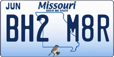 MO license plate BH2M8R
