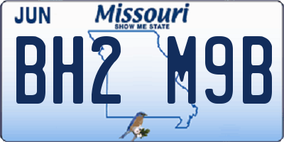MO license plate BH2M9B