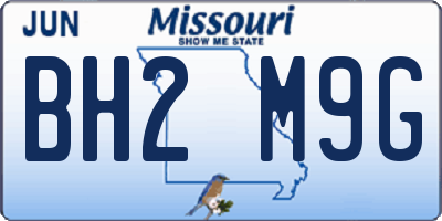 MO license plate BH2M9G