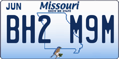 MO license plate BH2M9M