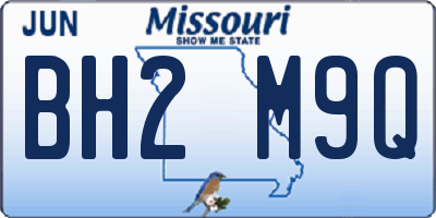 MO license plate BH2M9Q