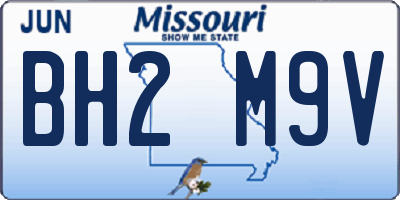 MO license plate BH2M9V