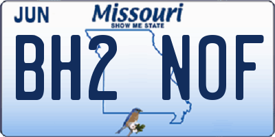 MO license plate BH2N0F