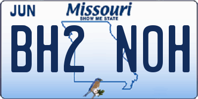 MO license plate BH2N0H
