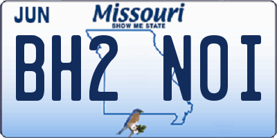 MO license plate BH2N0I