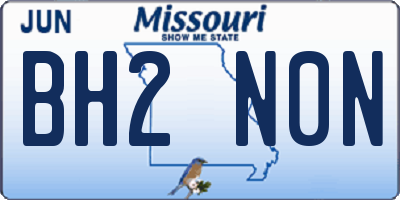 MO license plate BH2N0N