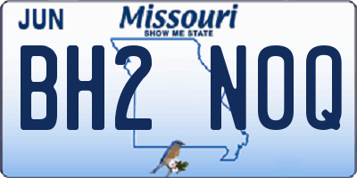 MO license plate BH2N0Q