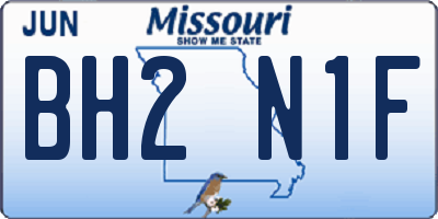 MO license plate BH2N1F