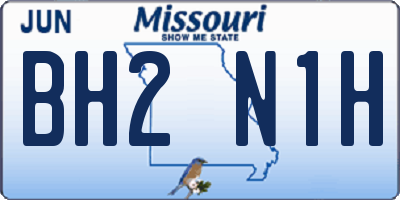 MO license plate BH2N1H