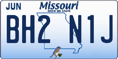 MO license plate BH2N1J