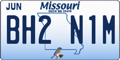 MO license plate BH2N1M