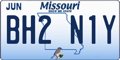 MO license plate BH2N1Y