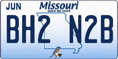 MO license plate BH2N2B