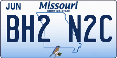 MO license plate BH2N2C