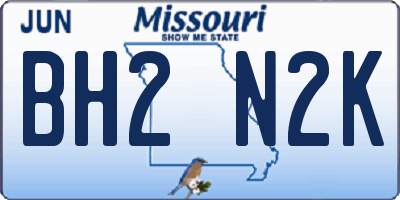 MO license plate BH2N2K