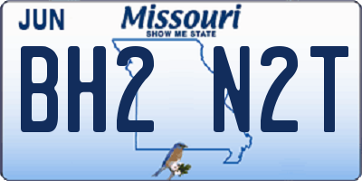 MO license plate BH2N2T