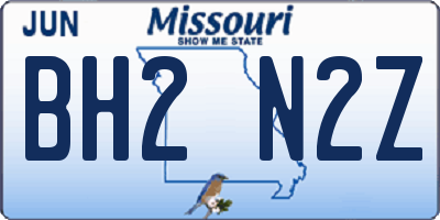 MO license plate BH2N2Z