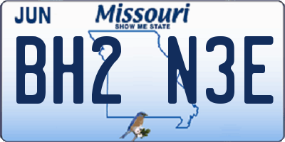 MO license plate BH2N3E