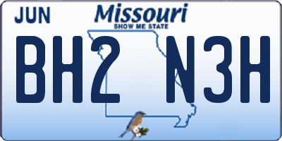 MO license plate BH2N3H