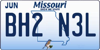 MO license plate BH2N3L