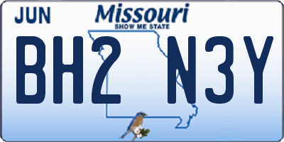 MO license plate BH2N3Y