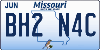 MO license plate BH2N4C