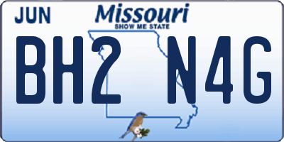 MO license plate BH2N4G