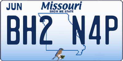 MO license plate BH2N4P