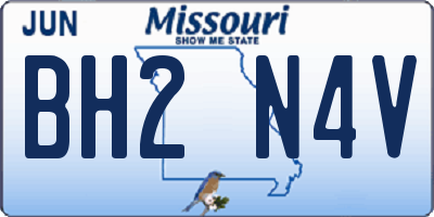 MO license plate BH2N4V