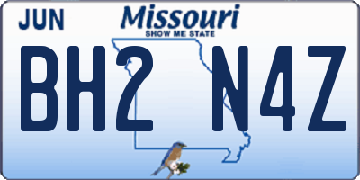 MO license plate BH2N4Z