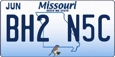 MO license plate BH2N5C