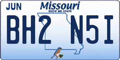 MO license plate BH2N5I