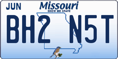 MO license plate BH2N5T