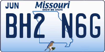 MO license plate BH2N6G