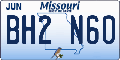 MO license plate BH2N6O