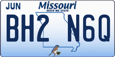 MO license plate BH2N6Q